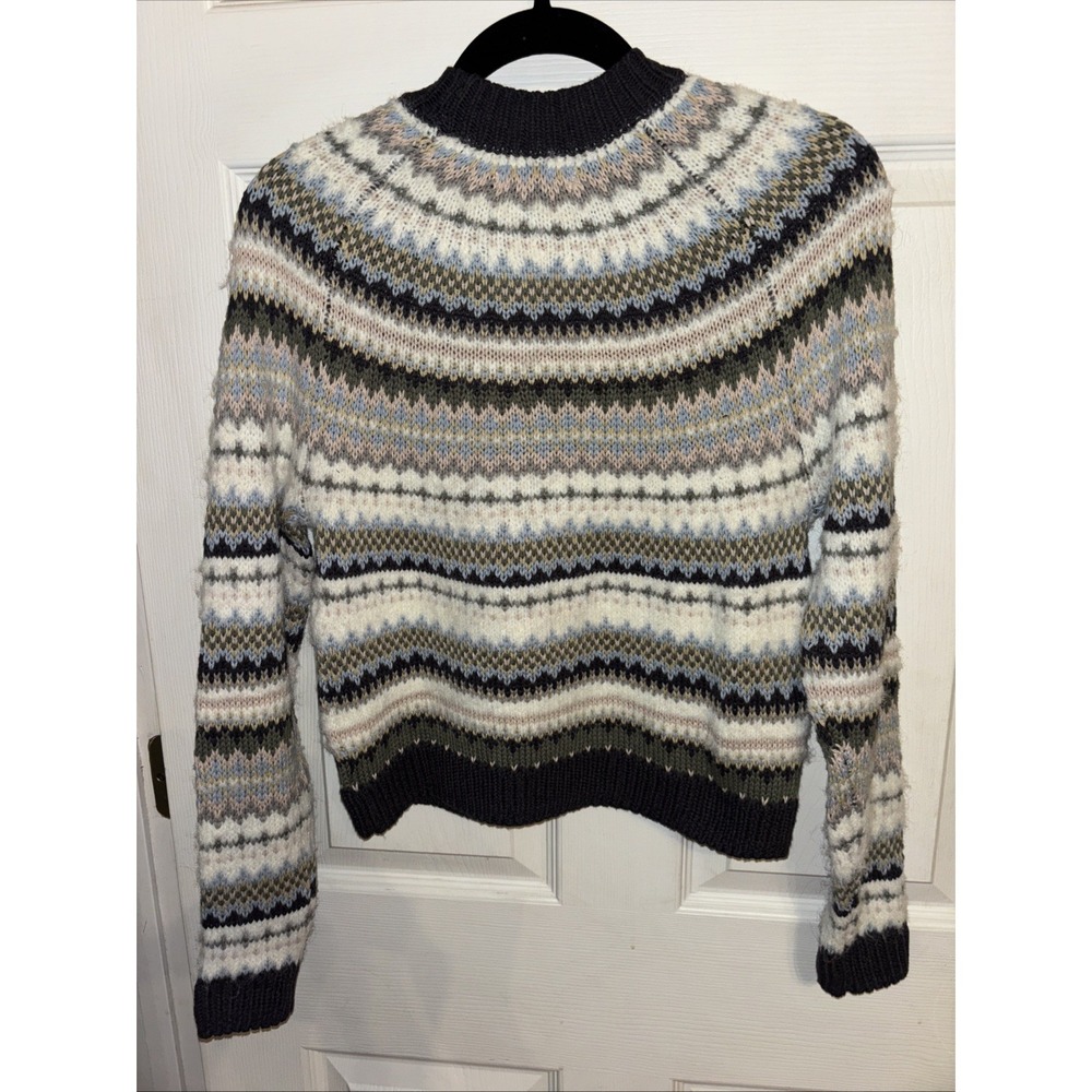 NWT American Eagle XS Festive Feels Sweater Cropped Fair Isle Cozy Mockneck - Picture 7 of 11